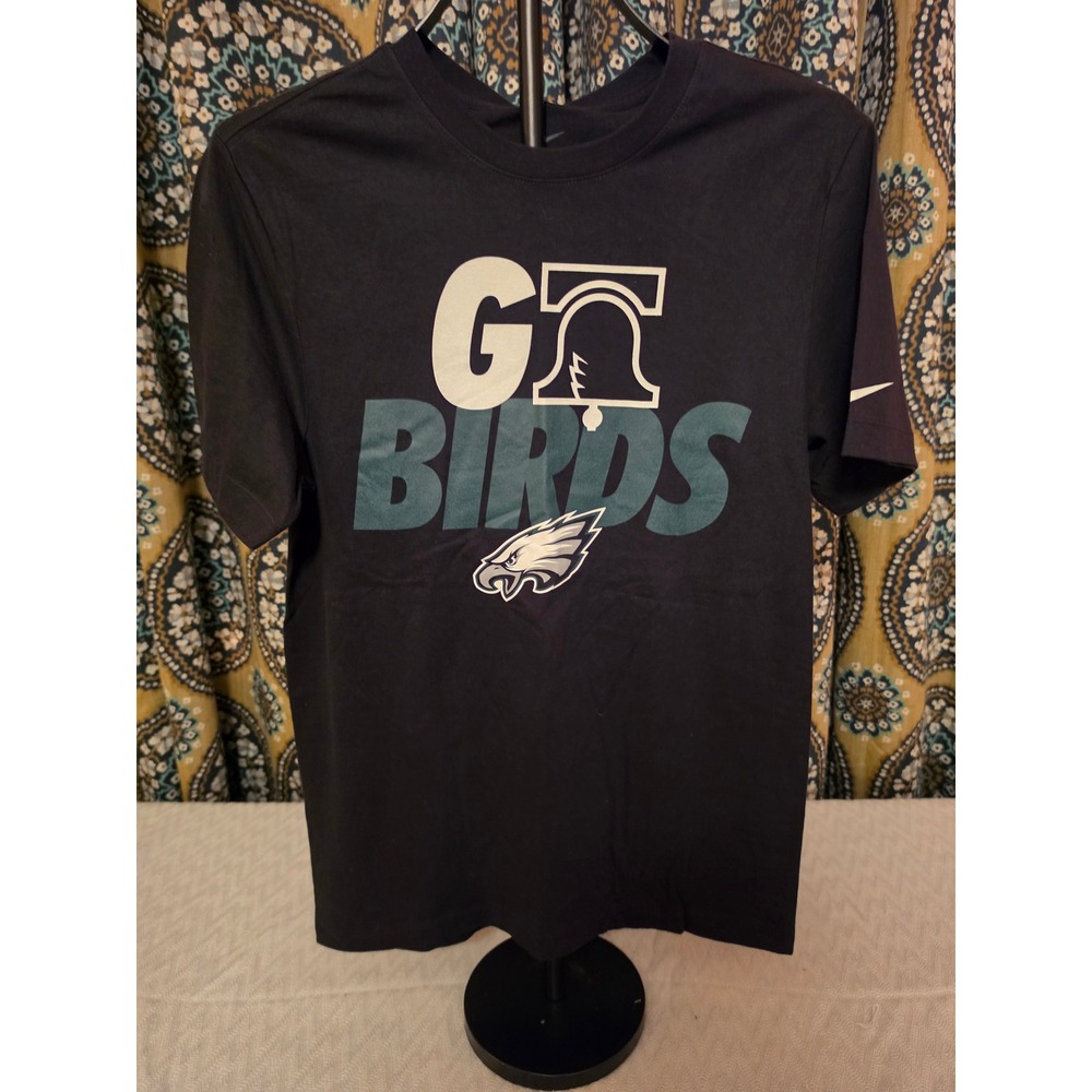 Nike Philadelphia Eagles Go Birds NFL T-Shirt Mens Small Black N199-00A-86-8SD